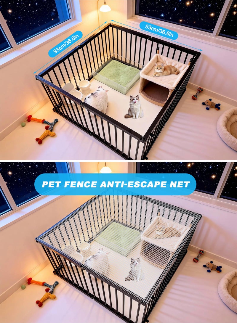 URbazaar 36.6 in(H) Decorative Pets Fence with Gate,8 Panels Total 24.4 Ft(L) Heavy Duty Iron Animal Barrier Fence for Yard,Suitable for Indoor Pet Or Outdoor Dog Fencing, Border Fenc - Image 3